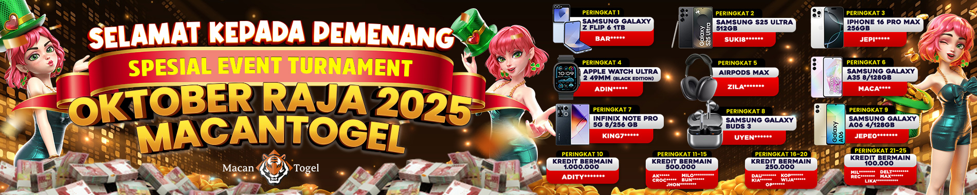 PEMENANG SPESIAL EVENT TURNAMENT OKTOBER RAJA 2025